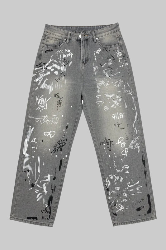 Jean Baggy Graffiti Y2K Vintage Harajuku