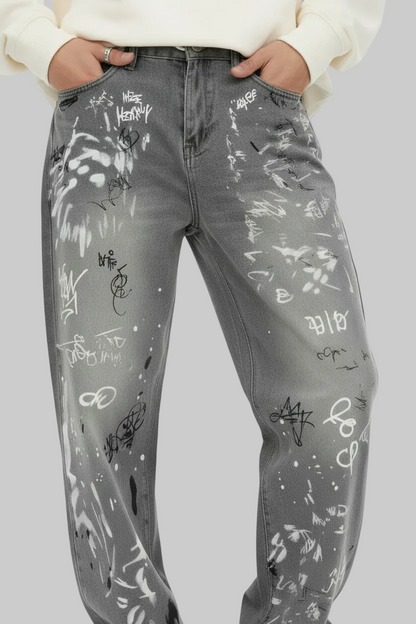 Jean Baggy Graffiti Y2K Vintage Harajuku